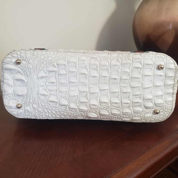 Brahmin Melbourne Ivory Pecan Medium Asher Tote Handbag - EUC - Picture 3 of 6